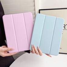 Bao da máy tính bảng cao cấp bằng da PU, gập 3 phần, có ngăn đựng bút và chân đế gập, chống sốc, bảo vệ toàn diện, tương thích với Samsung Tab S9 S10 Lite, iPad 11 10.9 2025 và Redmi Pad 2. - Hồng - Xem 8