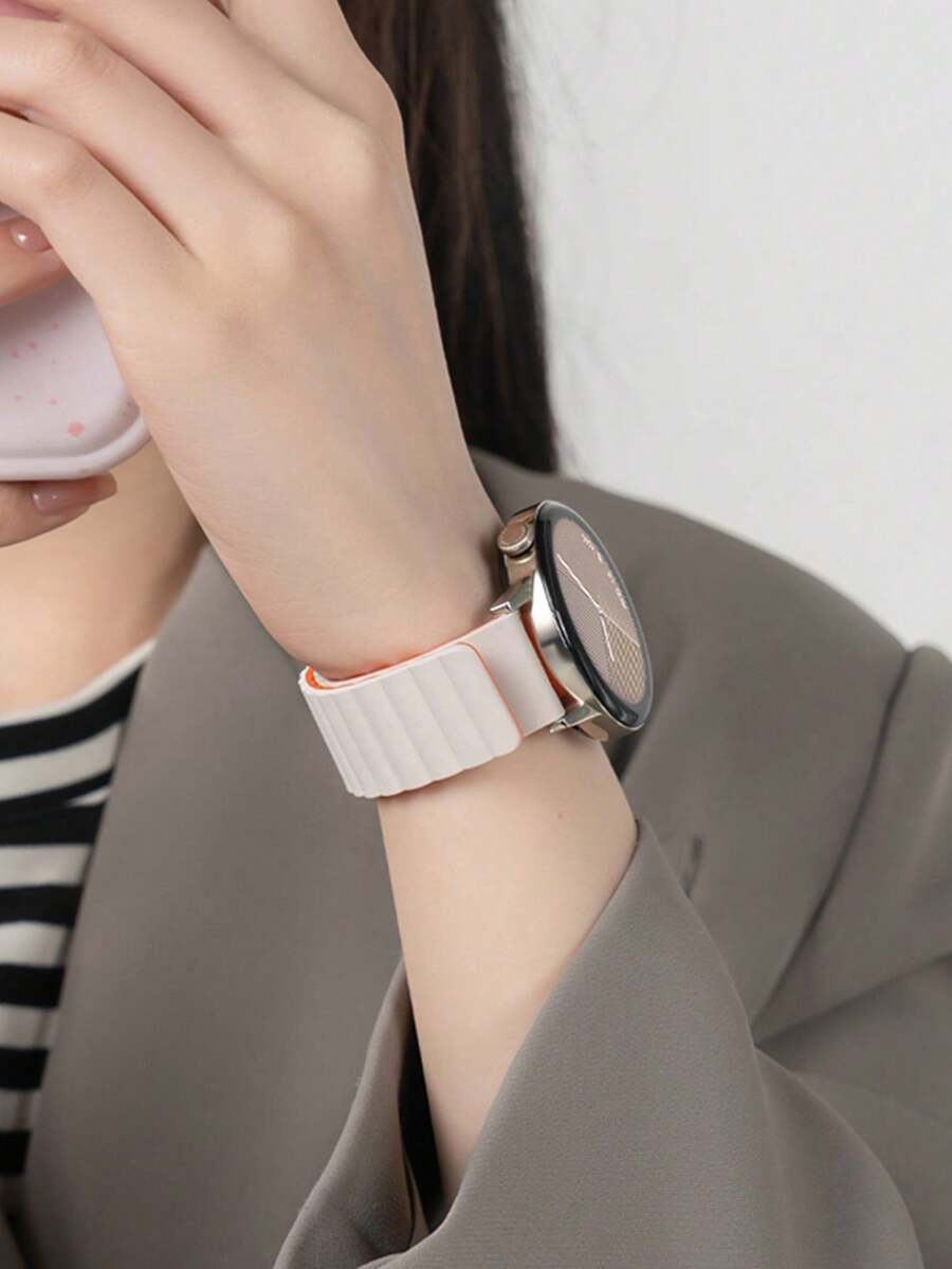 18mm 20mm 22mm Silicone Magnetic Watch Band Compatible With Samsung Galaxy Watch 3/4/5/6, GT 6/5/4/3, - Multicolor - View 1