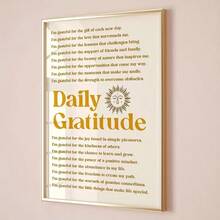 1 pieza Impresión de afirmación inspiradora - Póster de arte de pared de gratitud diaria con estética bohemia del sol, decoración del hogar de mentalidad positiva para sala de estar, dormitorio, oficina | Decoración de pared motivacional sin marco, decoración de pared inspiradora, diseño minimalista, tipografía artística, entusiastas de la atención plena, 2D plano, perfecto para la decoración de la habitación - Dibujos animados - Ver 2