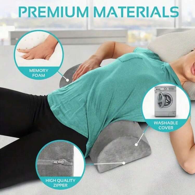 1pc Relax Half Moon Pillow For Legs, Knees, Lower Back, And Head - Supportive Waist Pillow For Sleeping - Machine Washable Pillow Case - one-size - View 4