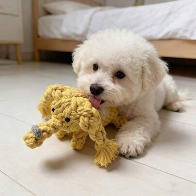 Đồ chơi dây thừng bền chắc cho chó - Thiết kế hình mũi voi dễ thương, tuyệt vời cho việc gặm nhai và mọc răng, giúp giảm thói quen gặm nhai phá hoại, mang lại thời gian chơi đùa thú vị cho chó của bạn.