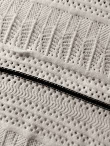 女士优雅简约黑白条纹无袖修身长款针织连衣裙，休闲沙滩镂空钩针罩衫泳衣裙，春夏秋季 - 淺灰色 - 查看 9