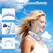 Portable Bladeless Neck Fan, Mothers Day Gifts For Mom Women Hot Flash, Birthday Gift For Men Dad Father Teacher, Wearable Cooling Fan Rechargeable For Camping Travel Beach Golf Cruise Essentials 2026 - 藍色 - 查看 4