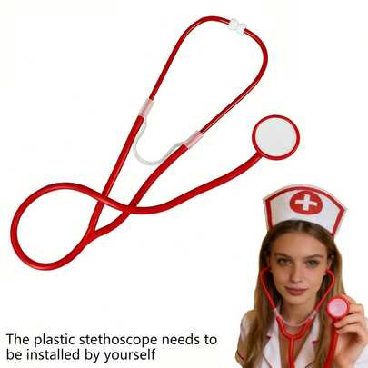 Estetoscopio de plástico solo para uso de adultos, kit de doctor real que funciona, accesorios de juego de roles para fiestas temáticas y otras ocasiones