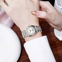 女士复古奢华日系石英表 时尚简约艺术钢带女士手表 - 均碼 - 查看 5