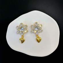4pcs Rhinestone Flower Chain Shoe Decoration Set, Removable Accessories For Garden Shoes/Sandals, Holiday Gift - Gold - View 4