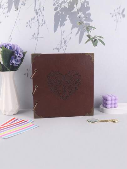 1 cuốn album ảnh lưu niệm 16 inch, album ảnh tự làm bằng da, bìa có keo dán hình cây điều ước, thích hợp làm quà tặng kỷ niệm đám cưới, du lịch, gia đình, phiêu lưu, kỷ niệm trường học.