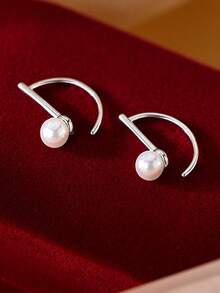 1 chiếc khuyên mũi ngọc trai tối giản bằng bạc Sterling S925, thích hợp để đeo hàng ngày, đi du lịch hoặc làm quà tặng. - đơn - Xem 5