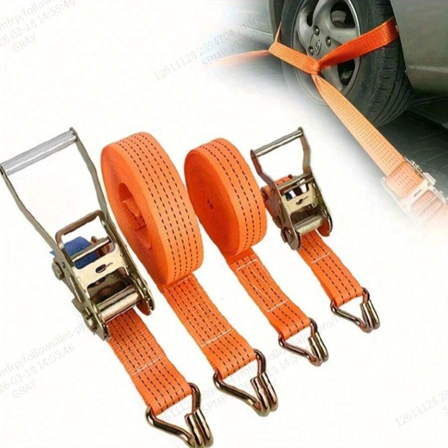 Dây buộc hàng chịu tải nặng 5000 lbs với móc chữ J kép, có khóa ratchet, dễ dàng kiểm soát hàng hóa. - Phiên bản polyester - Xem 1