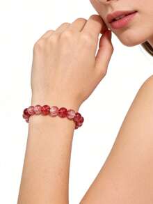 YAUKIA Natural Red Phantom Vitality Crystal Bracelet , Courage And Endurance , Emotional Calming Boho Style Healing Meditation , Fashionable Unisex Jewelry , Perfect Gift For Mother'S Day And Father'S Day. - Multicolor - View 5
