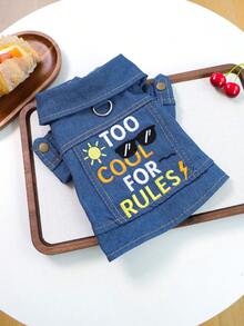 PETCIRCLE 1pc Pet Clothes, Dog Apparel Spring/Summer New Breathable Durable Dirt-Resistant Small Dog Outfit - Unique Jacket - Blue - View 4