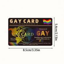 1/3/5/10pcs Gay Pride Lifetime Membership Cards, Double-Sided Rainbow Stripe Design Men's ID Cards, Non-Adhesive Rectangular Daily Carry And Pride Event Cards, Gay Gifts, Holiday Accessories, Popular Item, Smooth Surface, Essential For Holiday Crowds - B - View 8