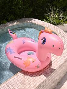 1pc Inflatable Dinosaur Swimming Ring With Seat, Cute Floating Swimming Pool Chair, Arm Bands Swimming Ring For Kids, Summer Swimming Use - Multicolor - View 9