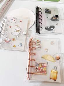 A7透明活页笔记本，月历/点阵/横线/平铺活页日记本，A7环装日记本 - 無色 - 查看 12