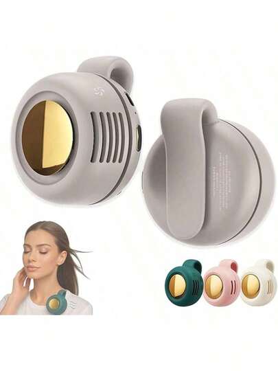 Mini Clip On Outdoor Hanging Neck Fan Suitable For Shirts And Waist, Portable Small Bladeless Fan, 3-Speed 360 ° Surround Wind Silent Mini Rechargeable Hanging Waist Cooling Fan, Suitable For Hiking, Traveling, Sports, Camping, Golf, Fishing