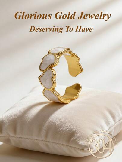 女士/女孩不规则形状珐琅宣言戒指，可调节。14K镀金纯银朋克哥特式鸡尾酒会缠绕戒指首饰，可作为礼物。