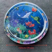 Inflatable Round & Square Cat Sensing Play Mat, Pet Water Bed, Dog & Cat Summer Cooling Mat, Animal Water Sensing Play Mat, Water Bed Mat, Thick PVC Anti-Scratch, Cooling & Comfortable Pet Pad - Multicolor - View 14