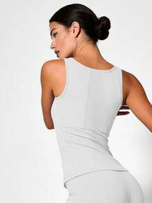 Soyun New Hollow Mesh Yoga Tank Top For Women, Suitable For Outdoor Sports, Cycling, Hiking And More - White - View 11