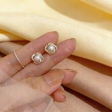 1 Đôi bông tai bạc S925 thiết kế xoắn tối giản đính đá Cubic Zirconia, món quà trang sức thanh lịch dành cho phái nữ. - Vàng - Xem 8