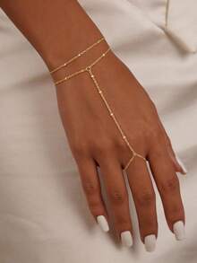 女士钛金手链，精致金手链及手镯套装，14K镀金戒指及手链，多层锆石金手链，防褪色金饰礼品 - 多色3 - 查看 5