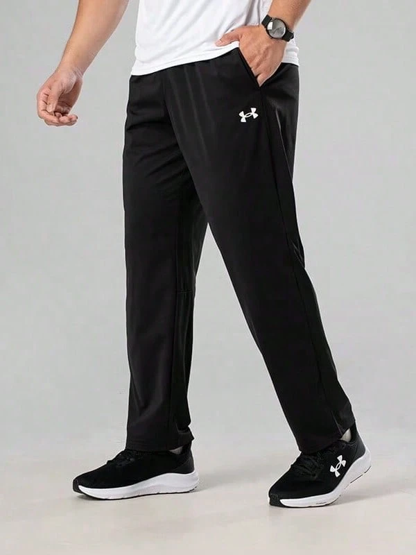 Under Armour UA 针织运动裤，透气速干运动裤，健身瑜伽训练运动服，休闲运动慢跑裤 - 黑色 - 查看 1