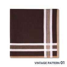 Zenssia Soft Men's Cotton Handkerchiefs with Assorted Color 6 Piece Gift Set - Patrón 1 - Ver 5
