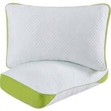 Luxury Hotel Cooling Pillow for SleepingMedium Firm Shredded Memory Foam Pillows Queen Size Set of 2 with Zipper Adjustable Supportive - Blanco - Ver 8