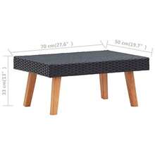 Vintage Rustic Patio Table Outdoor Patio Outdoor Coffee Side Table for Patio Gardens Yards Patio Coffee Table Poly Rattan Beige Black - como en la foto - Ver 2