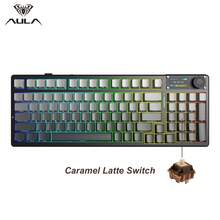 AULA F98pro V3 Wireless Mechanical Keyboard Transparent Keycaps, Control Knob & OLED Display. Full-Key Hot-Swappable, Gasket-Mounted Structure. Pre-Lubed Linear Switches, RGB Backlight. Tri-Mode Connection: BT5.0 / USB‑C / 2.4G. Wired & Wireless Gaming Keyboard For PC. - View 13