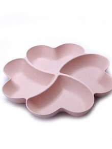 1个分隔式餐盘，可作开胃菜拼盘、甜点盘，可重复使用塑料零食盘，圆形美味托盘，4个隔间，可盛放薯条、蘸酱、蔬菜、糖果、坚果、水果 - 彩色 - 查看 7