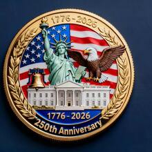 United States 250th Anniversary Commemorative Coin Classic Collectible - 金色 - 查看 2
