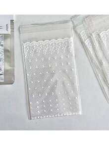 100/50个蕾丝印花包装袋，文具材料卡片袋，白色透明蕾丝自粘袋，婚礼礼品包装袋，节日礼品包装袋 - 多款 - 查看 6