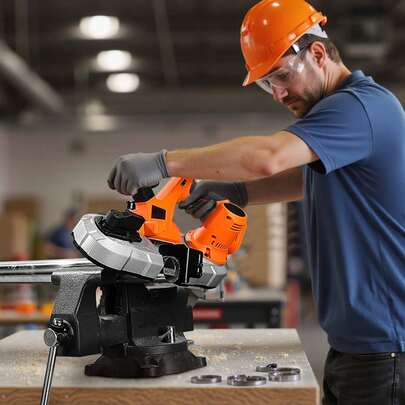 20V Portable Band Saw, 2.56-Inch Deep Cut, 360W Bandsaw With Brushless Motor, Cordless And Compact Portaband, Hang Hooks, 0-192 M/Min Variable Speed, For Cutting Metal, Wood (Bare Tool Only)