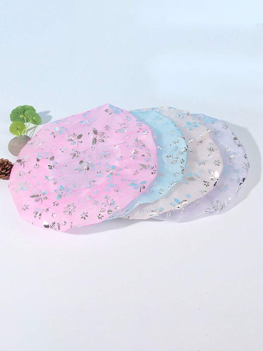 1 chiếc mũ tắm họa tiết bướm và sao dễ thương, chống ẩm và bụi, lưới họa tiết bầu trời sao, chống thấm nước hai lớp, kiểu dáng đơn giản, thanh lịch. - nhiều màu - Xem 1