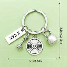 AD 1 chiếc móc khóa hình tạ tay, tạ đòn, tạ ấm, dụng cụ tập thể dục, móc khóa xe hơi, xe máy, mặt dây chuyền trang trí tùy chỉnh - A - Xem 6