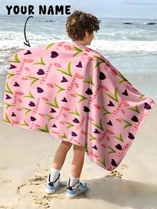 1 chiếc khăn tắm cá nhân hóa họa tiết hoa tulip hình trái tim, thích hợp dùng cho: khăn tắm biển, khăn trẻ em, khăn hồ bơi, khăn phòng tắm, quà tặng du lịch, đồ dùng cần thiết khi đi biển, du lịch ngoài trời, hồ bơi, bãi biển, phòng tắm. - Nhiều màu - Xem 9