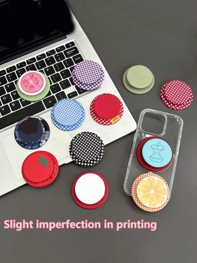 1pc Plaid Pattern Magnetic Phone Holder, Suitable For Magsafe Or Magnetic Phone Cases, Sweet Gift For Girlfriend, Daughter, Women On Birthday, Valentine's Day (Requires Magnetic Phone Case)