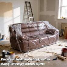 Furniture Cover Dust-Proof Moving Bag for Sofa and Boxes Clear Odorless Plastic 4mil Thick 92W x 42D x 62/41H Inches Tape Not Included - claro - Ver 8