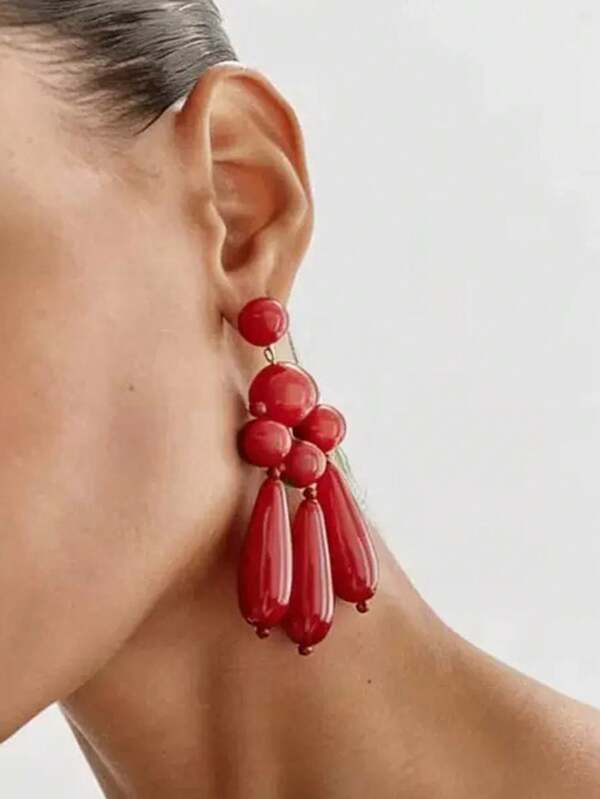 1 Paar übertriebene Mode Bohemien Mehrteile Knopf Patchwork Ohrringe, Damen Party, Lässig Alltags Ohrschmuck Accessoires