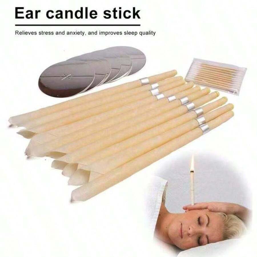 25pcs Ear Cleaning Swabs Set With Ear Candles, Fireproof Tray And Cleaning Rods - And Gentle Earwax Removal Tools For Home Spa Use, Travel And Daily Hygiene - Multicolor - View 1