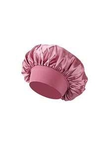 1 pieza Gorro de turbante de satén de color liso para mujer, adecuado para uso diario, gorro para dormir - Caqui - Ver 17