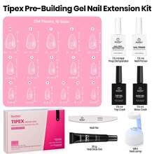 Beetles Tipex Lite Pre-Built Apex Nail Tips Kit, Stiletto Medium, With Tipex Nail Glue,  All-In-One Gel Nail Kit - Almond Pendek (Kit Kuku Tipex dengan Primer) - View 7