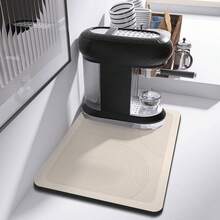 Coffee Machine Mat, Kitchen Dining Table Heat Insulation Pad, Waterproof Drip-Dry Mat With Non-Slip Rubber Bottom, Easy To Clean - Champagne - View 3