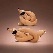 100厘米创意腊肠犬发声玩具，狗狗磨牙娱乐玩具，宠物长毛绒玩具 - 彩色 - 查看 14