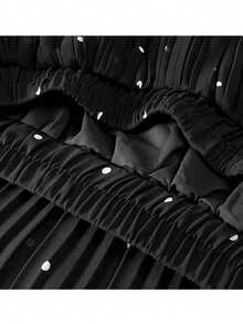 Đầm maxi in họa tiết thanh lịch của Luminous Wealth dành cho nữ - Eo cao, thiết kế suôn mềm, phù hợp cho mọi mùa, chân váy eo cao mùa xuân - màu đen - Xem 5