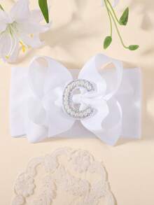 bilicaca 1pc Soft White Letter Baby Headband, Baby Birthday Accessory, Warm & Absorbent To Protect Baby Growth - White - View 14