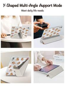 Ayotu 可爱水豚图案保护套，Y型支架翻盖设计，兼容iPad A16、iPad Pro 13/12.9/11、iPad Air 11/13、iPad mini、iPad Air 11英寸、Kindle（第11代，2024年发布）、Kindle Paperwhite（第12代，2024年发布） - 彩色 - 查看 5