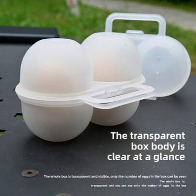 1/2pcs Outdoor Portable Double-Layer Egg Storage Box, Plastic Camping Organizer Box Shockproof