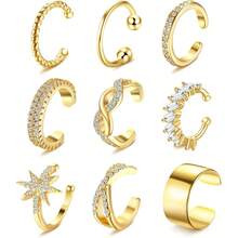 Diamday 9 chiếc khuyên tai kẹp vành tai mạ vàng 14K dành cho nam và nữ, không cần xỏ lỗ, dùng cho sụn tai, khuyên tai giả. - Nhiều màu - Xem 8