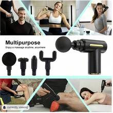 AXH Powerful Muscle Relaxation Device - Rechargeable Deep Tissue Massage Gun With 4 Massage Heads, Full Body Relief, Ultimate Muscle Recovery Tool, Home-Grade Plastic Material, USB Charging - Black - View 9